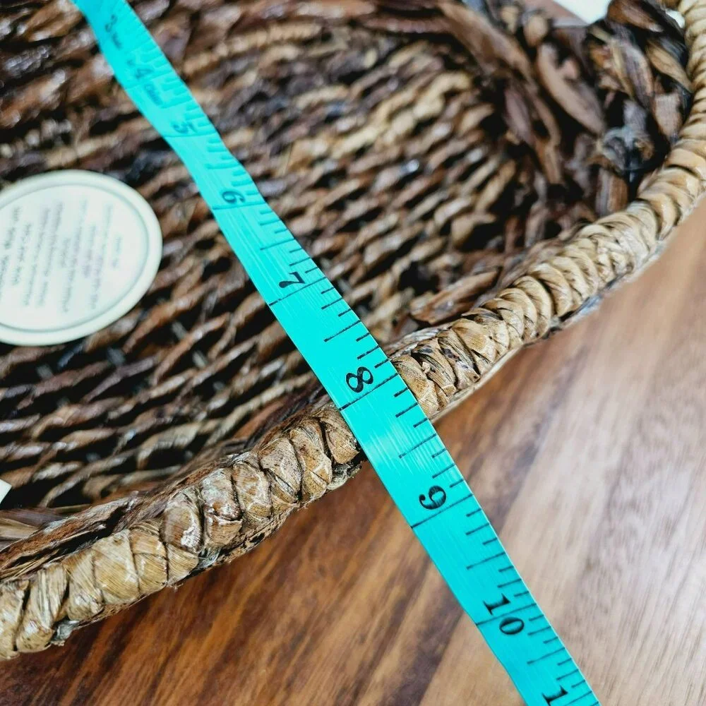 Wrightmart Baskets Set of 2 Brown Decorative Oval Handmade Natural Abaca New